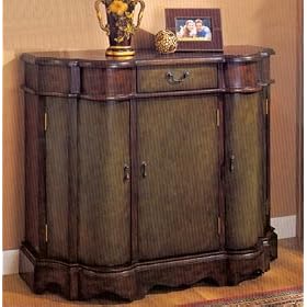 Console Cabinet With Rustic Green Finish by