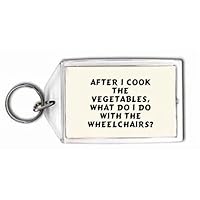 After I cook the vegetables, what do I do with the wheelchairs Keychain