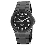 Bulova Men's 98D008 Marine Star Bracelet Black Dial Watch