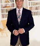 Executive 2-Button Wool Navy w/ Gold Buttons Blazer Extended Sizes
