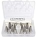 14-piece Cake Decorating Set By Colsani - Kit Includes 12 Stainless Steel Tips, Reusable Cotton Pastry Bag, Coupler, and Storage Case