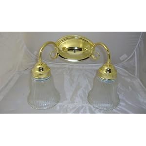 Phase II Lighting 1622-PB 8"H x 13"W Polished Brass Finished Clear Glass Wall Mounted Light Fixture