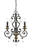 Quoizel MQ5003HL Marquette 3-Light Chandelier with Multifaceted Crystal Drops, Heirloom