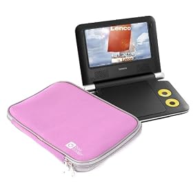 Pink Portable DVD Player Sleeve Case For Lenco DVP-733, DVP-931, DVP-936, DVP-941 By DURAGADGET