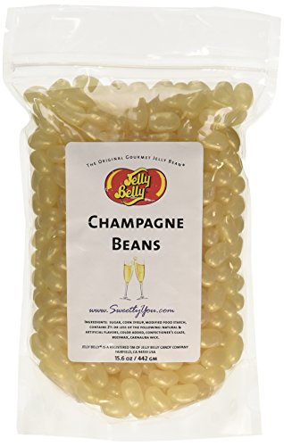 Jelly Belly 15.6 OZ Champagne Flavored Beans. (Approximately One Pound, ~ 1 Pound) bulk jelly beans in a resealable bag.