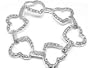 Marcasite Look and Silver Tone Large Heart Bracelet