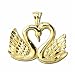 14kt Yellow Gold Couple Swans Charm Pendant