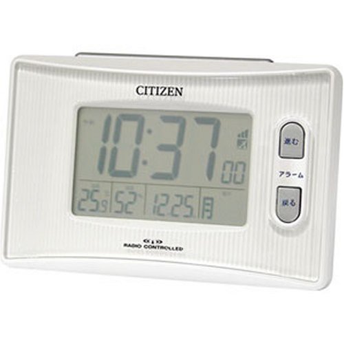 CITIZEN 電波デジタル置き時計 パルデジットR049 8RZ049-003 温度、湿度表示機能付き