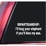 Bipartisanship... White Vinyl Decal Sticker