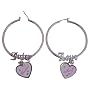 Juicy Couture Silver Hoops with Heart Charms Earrings