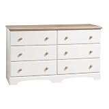White and Natural Maple Double Dresser