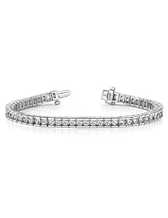 5.50 ct Ladys Round Cut Tennis Diamond Bracellet In 14 Karat White Gold
