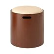 Wood Barrel Ottoman - Brown
