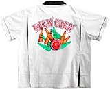 Brew Crew Bowling Shirt White & Black Classic