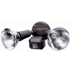 Cooper Regent Motion Activated Halogen Quartz Flood Lights  Bronze 100 Watt MS35