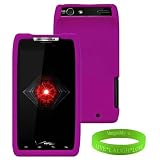 VanGoddy Smartphone Accessories Purple Skin Cover with Unique Feel for All Models of Motorola DROID RAZR ( XT-910, Unlocked, Android Phone, 32GB, Black, Verizon Wireless, ect ) + VanGoddy Trademarked Live * Laugh * Love Wrist Band!!!