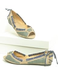 Damen Ballerinas braun / blau / gr