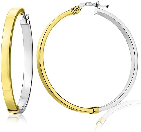 Queen Jewelers 14k Gold Square Tube Hoop Earrings