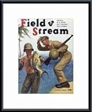 FIELD & STREAM: August 1943, Art Poster by Arthur Davenport Fuller / FIELD & STREAM Magazine, with Metal Frame, poster size: 11
