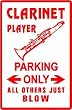 CLARINET PLAYER PARKING sign * street music