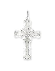 14k White Gold Celtic Latin Cross Pendant. Metal Wt- 1.12g