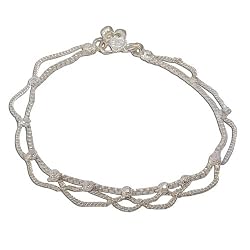 Handmade Sterling Silver Anklet Pair Foot Jewelry 10.25 inches