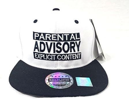 Parental Advisory Explicit Content White/Black Two Tone Snapback Cap