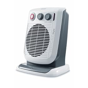 De'Longhi HVF3553TB Vertical Upright Large Fan Heater with Motorised Oscillating Base and Timer