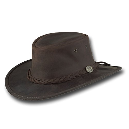 Barmah Hats Foldaway Bronco Leather Hat 1060BL / 1060BR / 1060RU