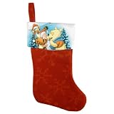 Winnie The Pooh 18" Felt Christmas Stocking with Printed Satin Cuff & Hangtag