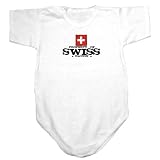Baby Bodysuit White  Property Of Swiss Nation / Flag Transfer  Switzerland Country 6 - 9 Months