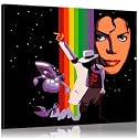 MICHAEL JACKSON 80x70 cm - King Of Pop Music Bad Thriller Dangerous Bild auf Leinwand - Fotokunst Kunstdruck Pop Art Deko - Alle unsere Bilder sind auf Keilrahmen aufgezogen: fertig zum Aufhängen kein Poster - Versandkostenfrei