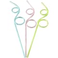3x Summer Curly Wurly Wiggley Fancy Drinking Straws