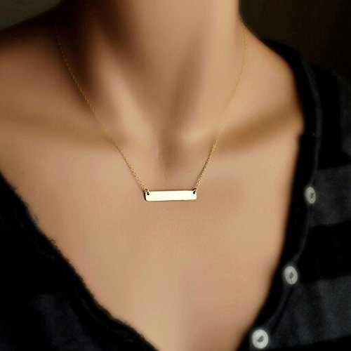 Aukmla Hot Bar Shaped Jewelry Necklaces for Women and Gilrs (Gold)