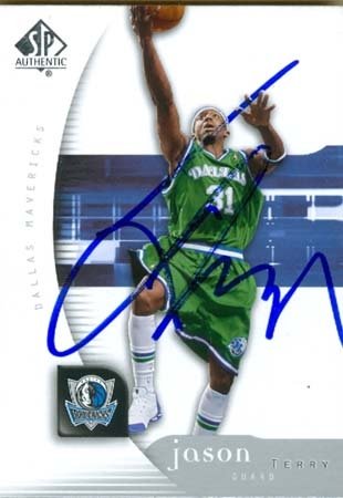 Jason Terry Autographed/Hand Signed Basketball Card (Dallas Mavericks) 2005 Upper Deck SP #17