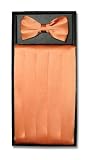 SILK Cumberbund & BowTie PEACH ORANGE Men's Cummerbund & Bow Tie Set
