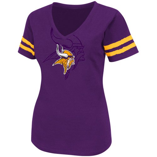 Minnesota Vikings Ladies Dream Premium V-Neck T-Shirt - Purple (Medium)