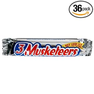 3 Musketeers Candy Bars, 2.13-Ounce Bars (Pack of 36) by 3 Musketeers