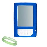 Blue Kroo Amazon Kindle 2 E-Book Reader Silicone Rubber Skin Cover + A Live*Laugh*Love Wrist Band!!! (Kindle 2 Not Included)