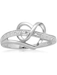 Sterling Silver Diamond Heart Ring (1/20 cttw, I-J Color, I3 Clarity)