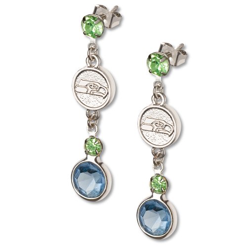 Seattle Seahawks Crystal Logo Earrings