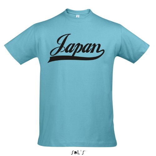 T-Shirt – Japan Oldschool Japan LÄNDERSHIRT EM / WM FAN Trikot S-XXL , Atoll blue – schwarz , M