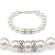 Genuine Swarovski Crystal Pearl Bracelet with Rondelle - White (8mm)