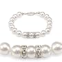 Genuine Swarovski Crystal Pearl Bracelet with Rondelle - White (8mm)