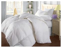 Glacier Luxurious Queen White Goose Down Comforter for Winter Comfort - 700 Fill Power