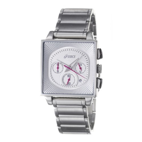 Asics Herren-Armbanduhr Square Edelstahl Chronograph 