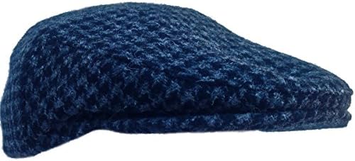 Made in USA Flat Ivy Scally Cap - Black Houndstooth Tweed by Mac Belford - XXL