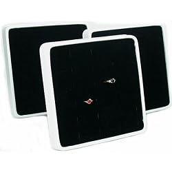3 Black & White Ring Displays Easel White Jewelry Showcase Fixtures
