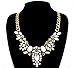 Fit&Wit Rhinestone Crystal Resin Statement Fashion Stand Necklace