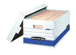 Bankers Box Stor/File Medium-Duty Storage Boxes with Lift-Off Lid, Letter, 12 Pack (00701)